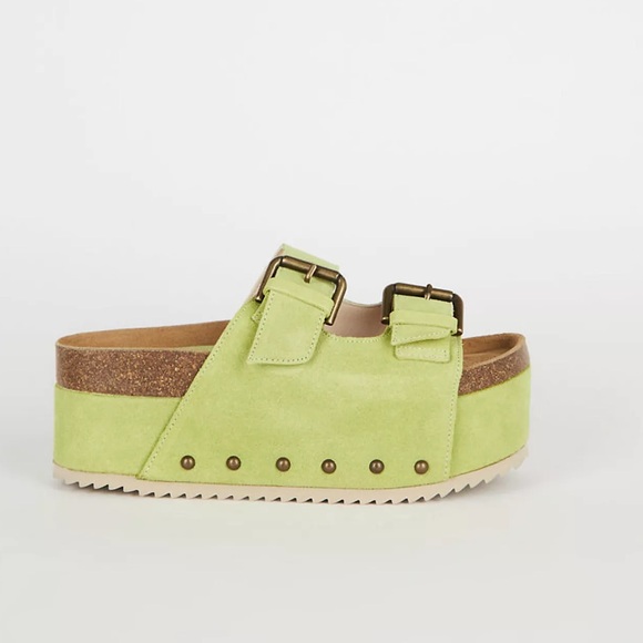 Intentionally Blank Cooper Platform Slide Sandals - Green - Picture 4 of 7